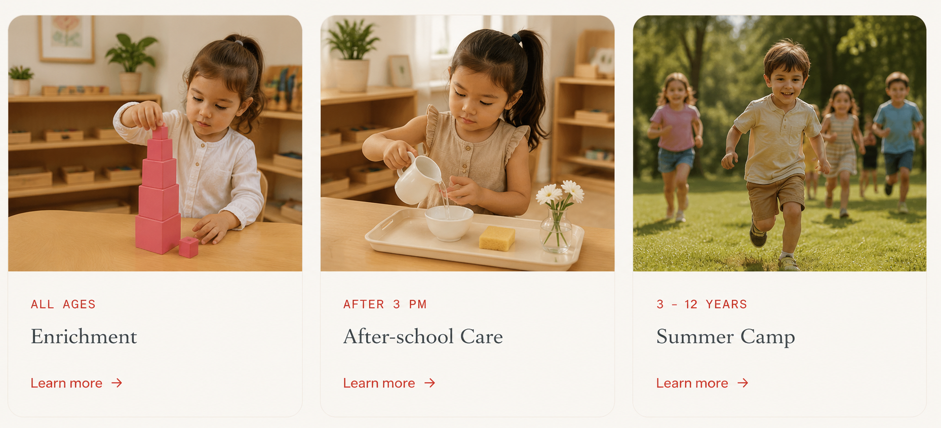 After-school Montessori care activities